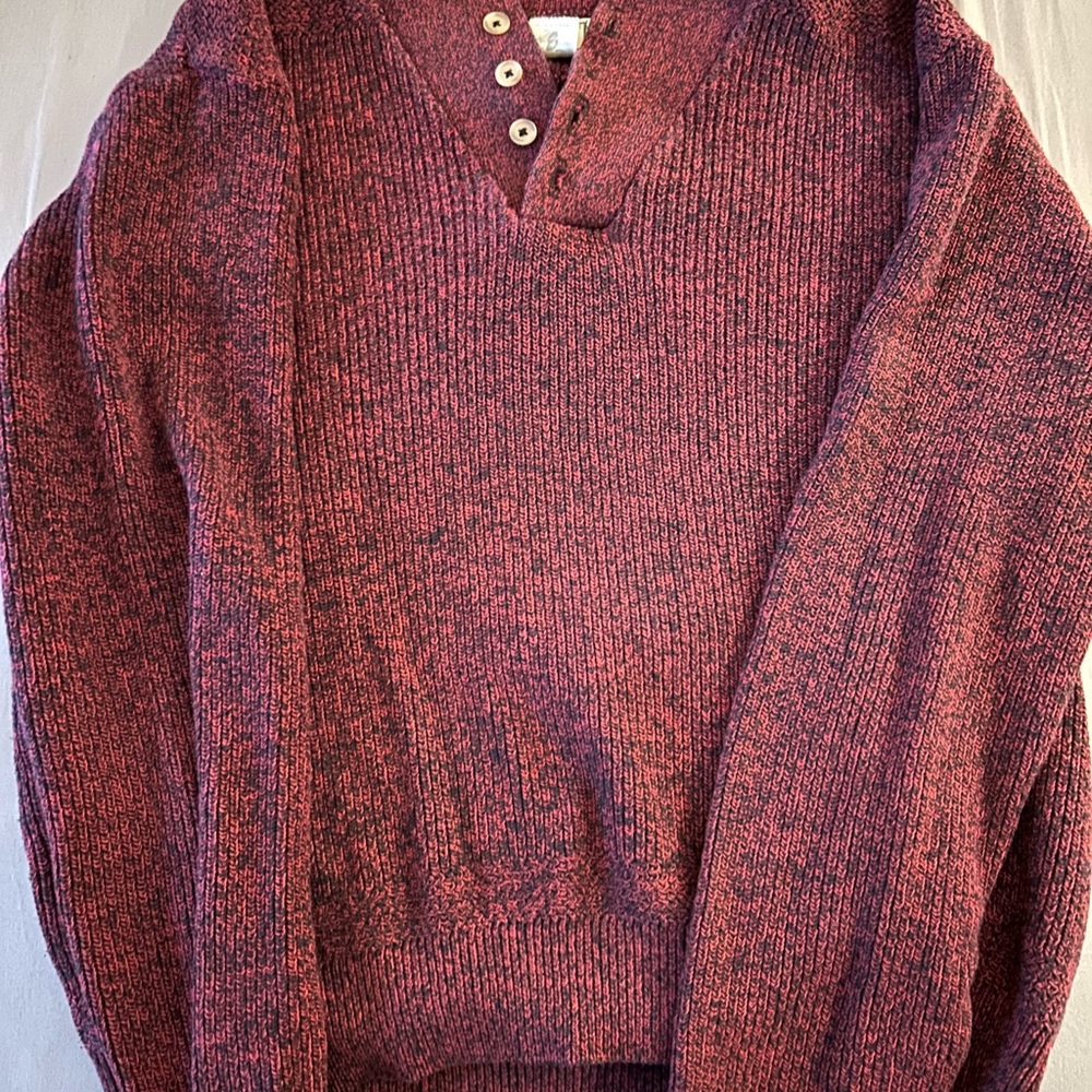 L.L. Bean Men's Burgundy V-Neck Sweater